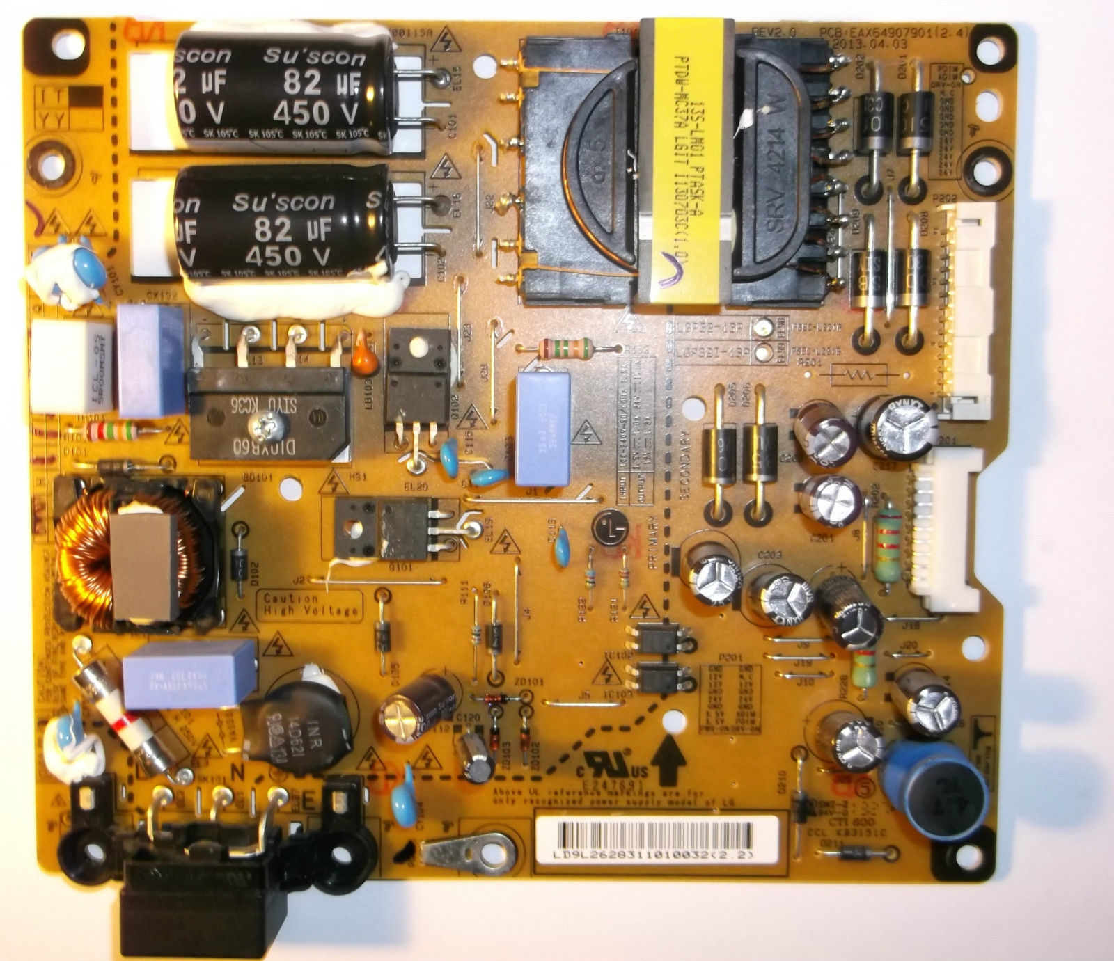 POWER SUPPLY BOARD EAX64907901(2.4) for tv LG - Click Image to Close